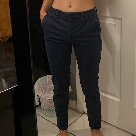 Cute navy blue pants knee area a little worn - Picture 1 of 4